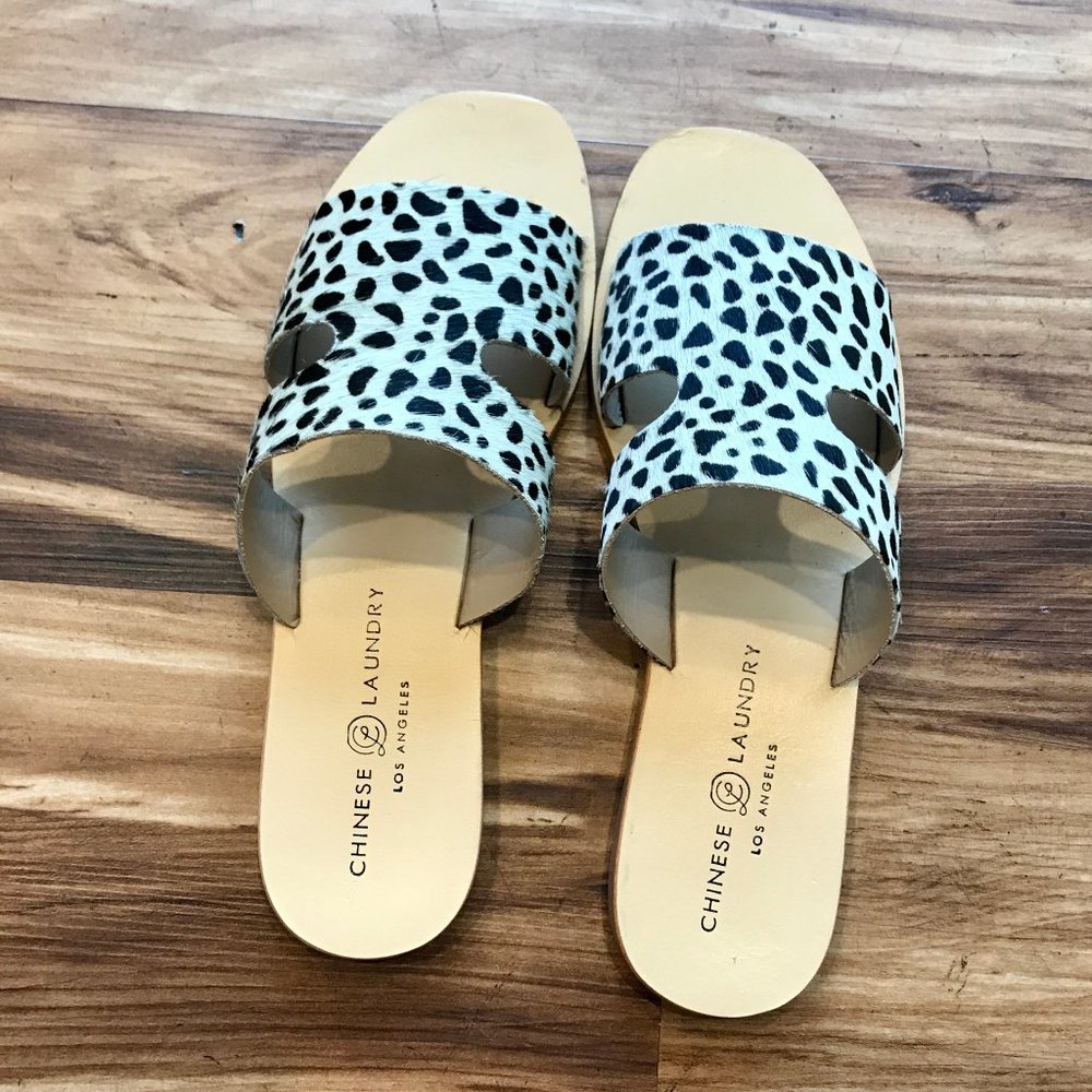 Mannie Cheetah slide sandals